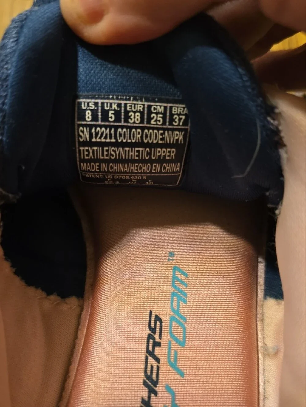 Skechers Navy and Pink Athletic Memory Foam Sneakers